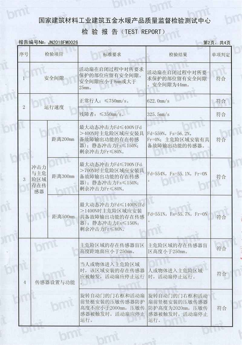 金年会体育三翼自动旋转门检测报告（P3）
